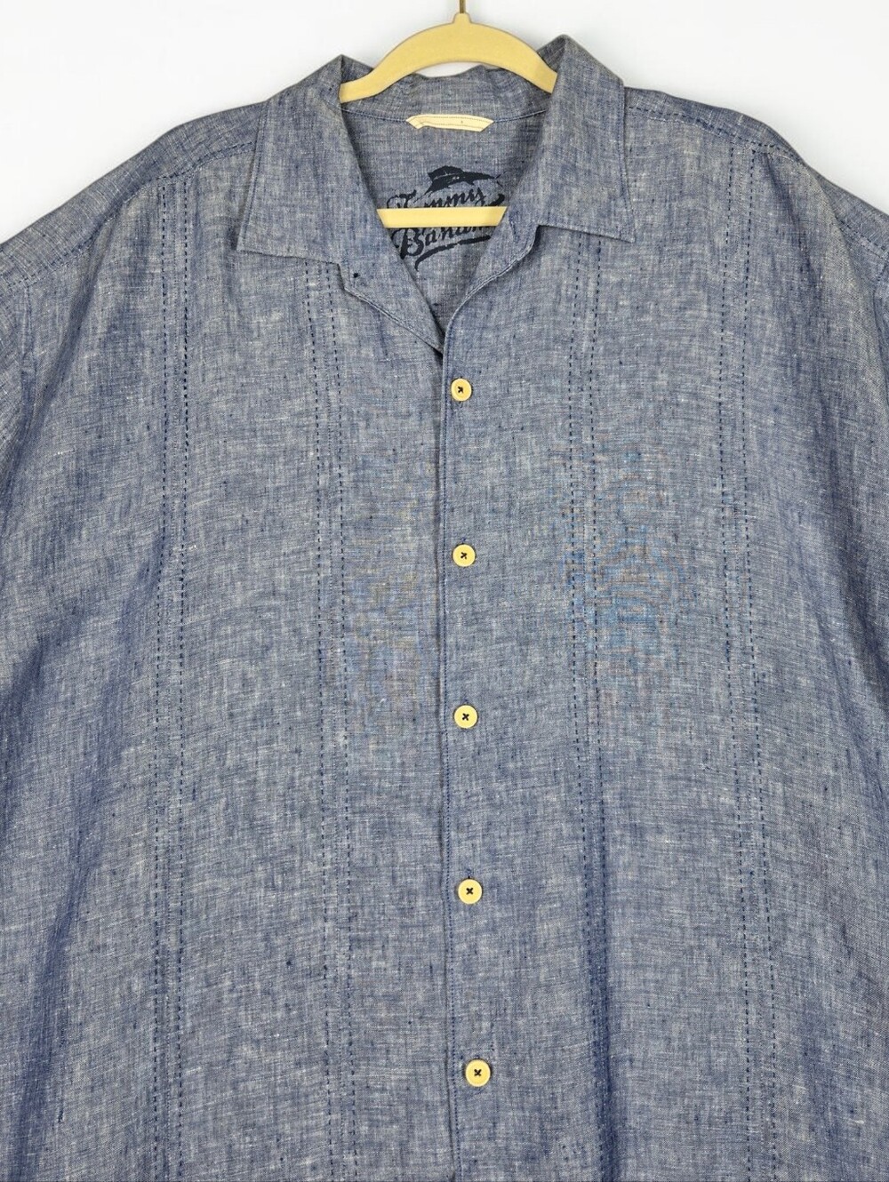 Tommy Bahama Blue 100% Linen Short Sleeve Shirt Men's Size XXL - Picture 5 of 16